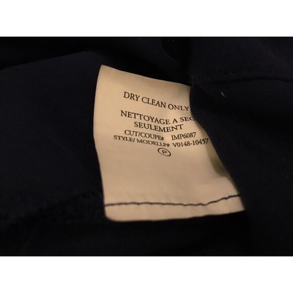 Vince navy blue silk V-neck long sleeve tunic Top Sz XS Oversize fit - Picture 4 of 7